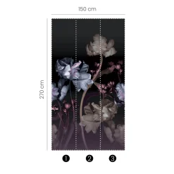 Fototapete Guido Maria Kretschmer Floral schwarz lila