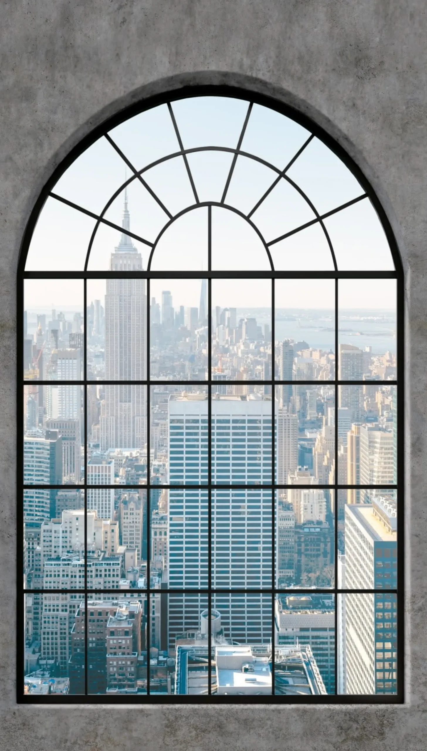 Fototapete Industrial Fenster Grau Blau ML6201