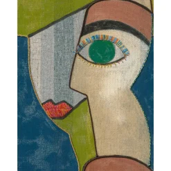 Fototapete Kunst Textiloptik Blau Grün 39890-1