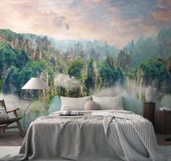 Fototapete Landschaft Fantasie Grün Braun 39908-1