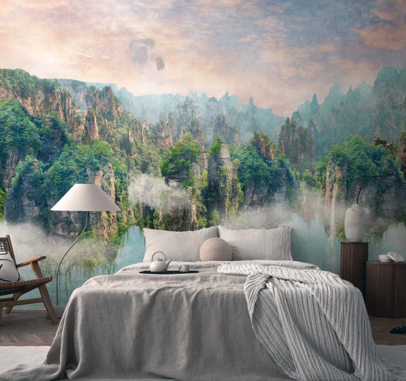 Fototapete Landschaft Fantasie Grün Braun 39908-1