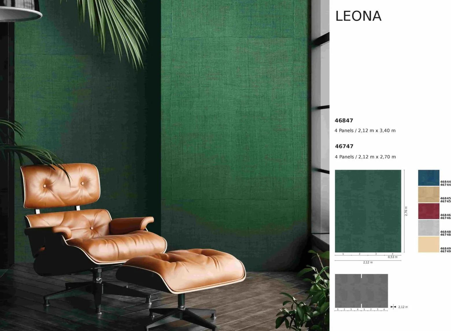 Fototapete Leona Textil Kacheln grau schwarz Marburg