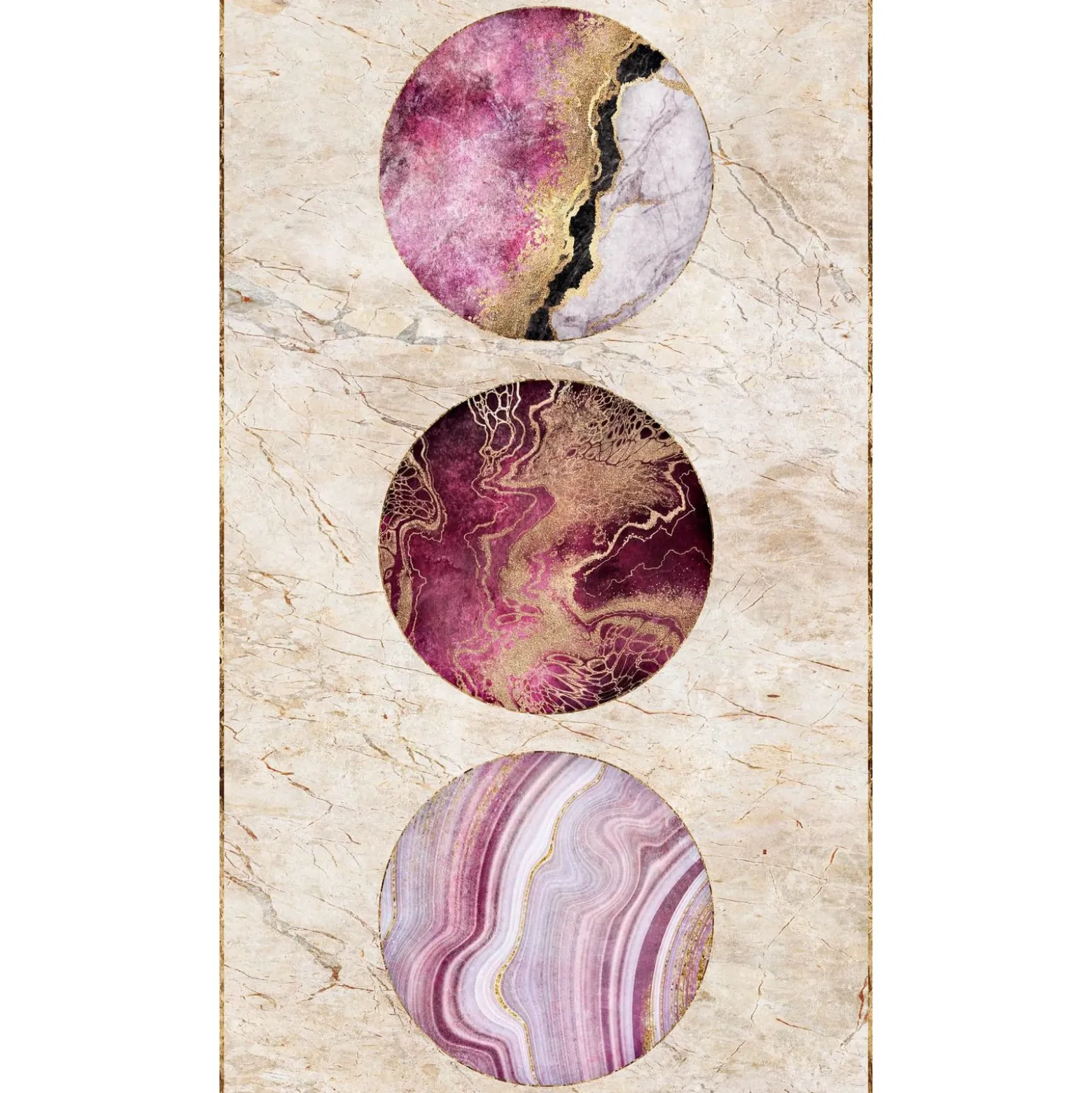 Fototapete Marmoroptik Grafisch Beige Lila Gold 39851-1