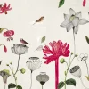 Fototapete Onszelf Floral Blumen Vögel beige rot 532029