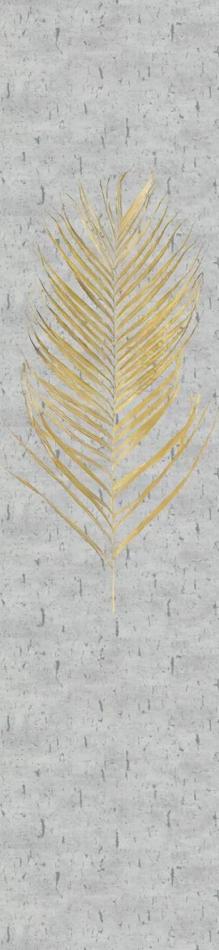 Fototapete Panel Blatt Floral grau gold 33275