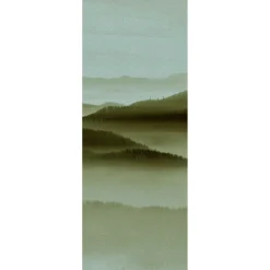 Fototapete Panel Vlies Bäume Nebel beige grün Premium