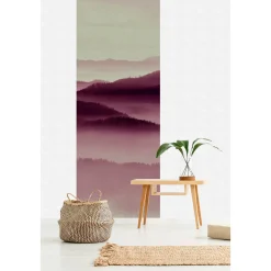 Fototapete Panel Vlies Bäume Nebel beige rosa Premium