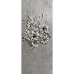 Fototapete Panel Vlies 3D Blumen Beton grau Premium