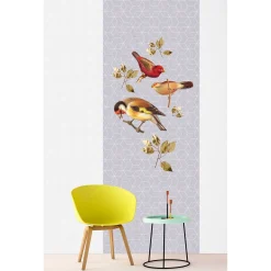 Fototapete Panel Vlies Grafisch Vögel grau Premium