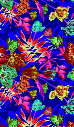 Fototapete Pflanzen Pop Art Floral lila bunt Marburg