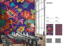 Fototapete Pflanzen Pop Art Floral lila bunt Marburg