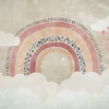 Fototapete Regenbogen Wolken Beige Weiß Rot ML2501