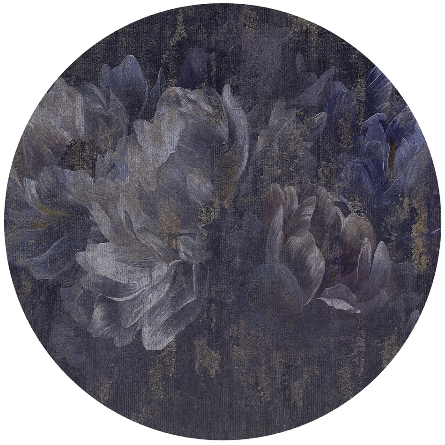 Fototapete rund Guido Maria Kretschmer Blumen Vintage blau