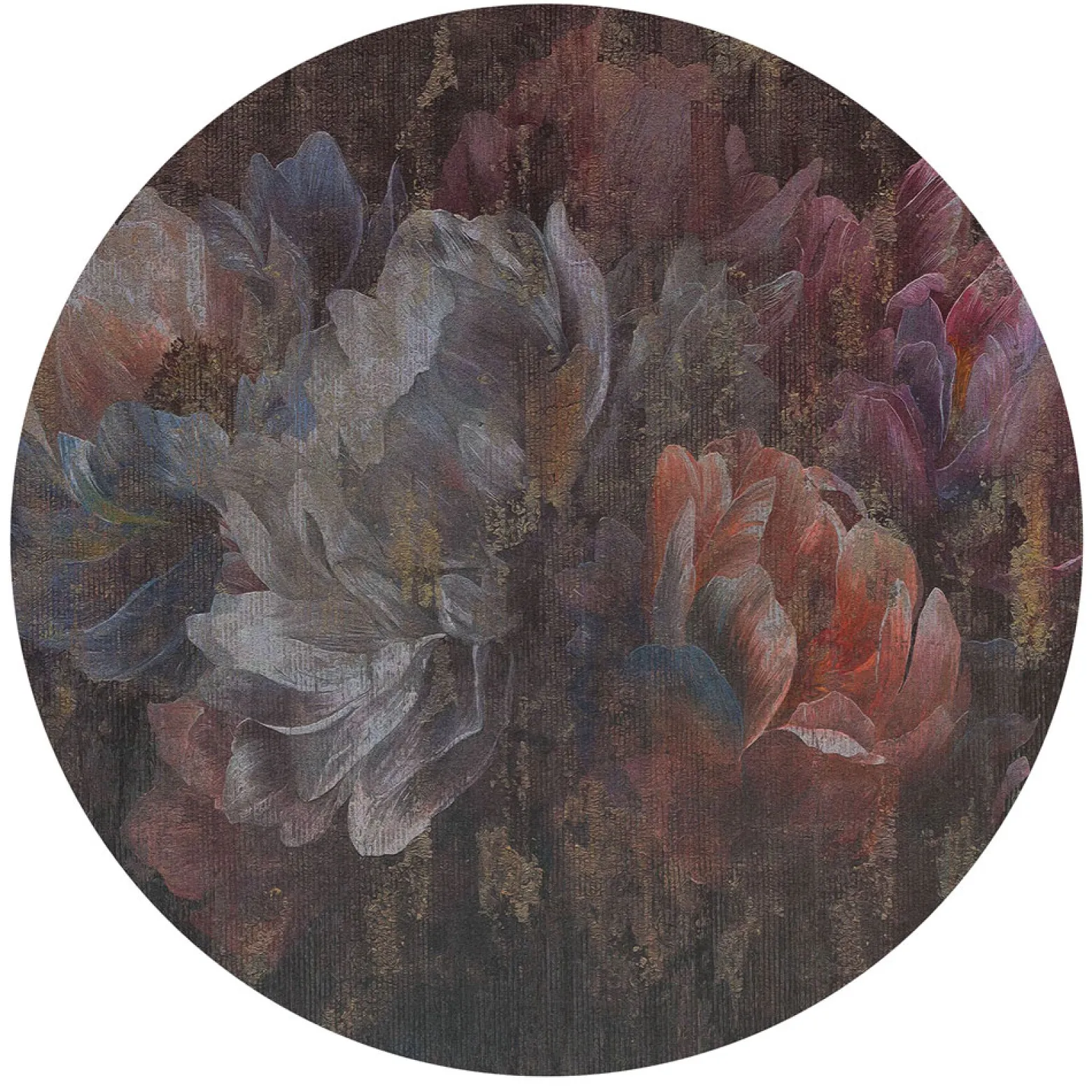 Fototapete rund Guido Maria Kretschmer Blumen Vintage rot