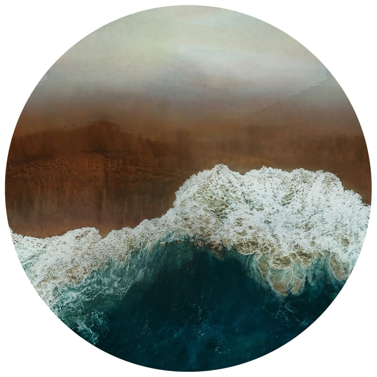 Fototapete rund Guido Maria Kretschmer Welle braun blau