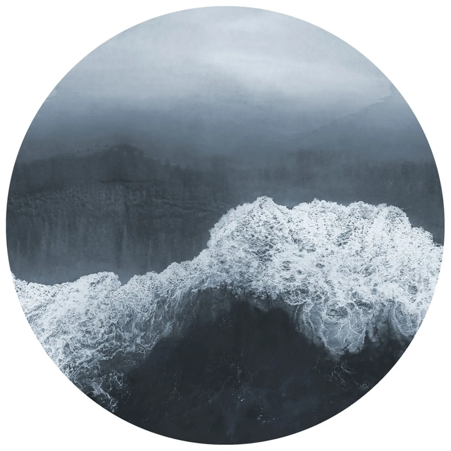 Fototapete rund Guido Maria Kretschmer Welle blau grau