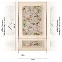 Fototapete Stuck Leisten Floral Beige Grau 39847-1