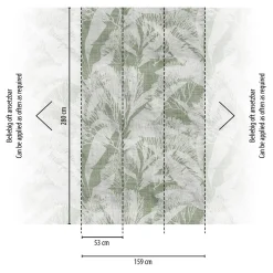 Fototapete Textiloptik Blätter Grün Weiß 39885-1