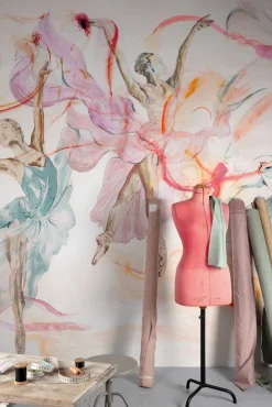 Fototapete Tänzerinnen Aquarell Weiß Rosa Blau ML2201