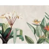 Fototapete Tropisch Floral Blume Grau Grün 39917-1
