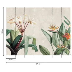 Fototapete Tropisch Floral Blume Grau Grün 39917-1