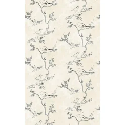 Fototapete Vögel Elegant Floral Beige Schwarz 39884-1