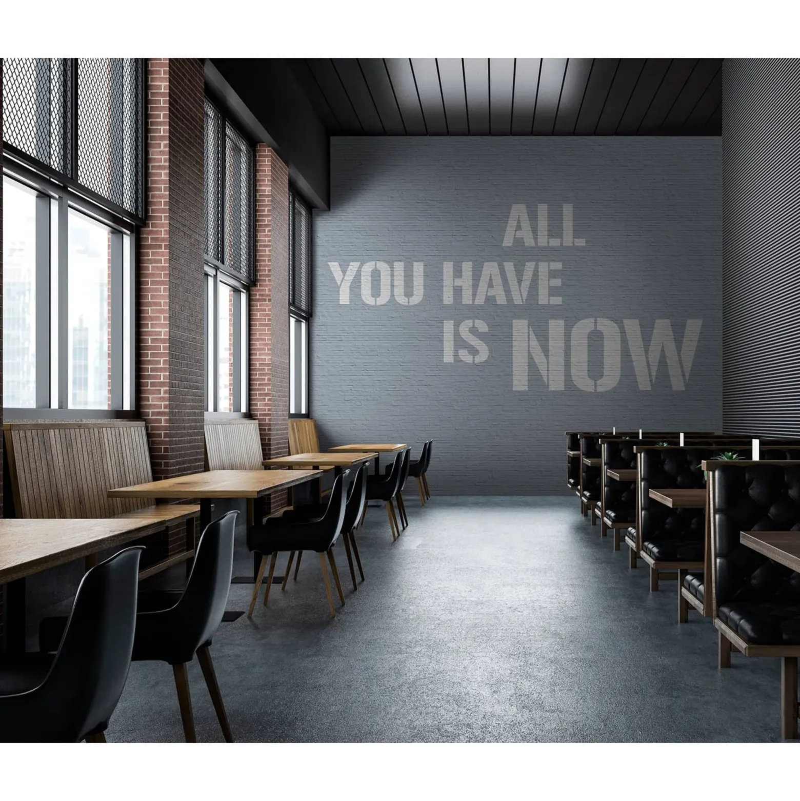Fototapete Vlies All You Have Is Now blau grau Premium