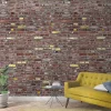 Fototapete Vlies Backstein Mauer rot-braun gelb 47255