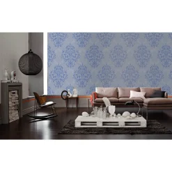 Fototapete Vlies Barock Ornamente blau grau