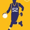 Fototapete Vlies Basketball Retro gelb lila