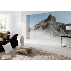 Fototapete Vlies Berge Felsen Wüste grau blau