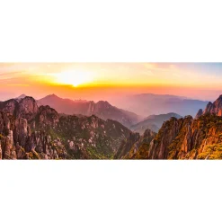 Fototapete Vlies Berge Sonne Himmel braun gelb