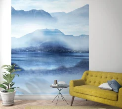 Fototapete Vlies Berge Wasser Landschaft blau weiß