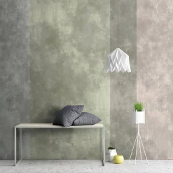 Fototapete Vlies Beton Blockstreifen grau grün