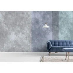 Fototapete Vlies Beton Blockstreifen grau blau Premium