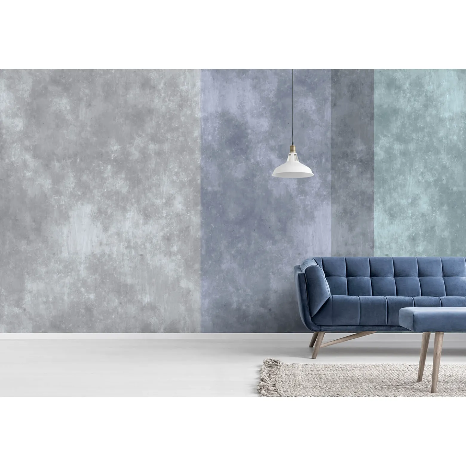 Fototapete Vlies Beton Blockstreifen grau blau Premium