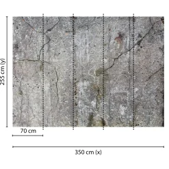 Fototapete Vlies Beton Mauer grau braun