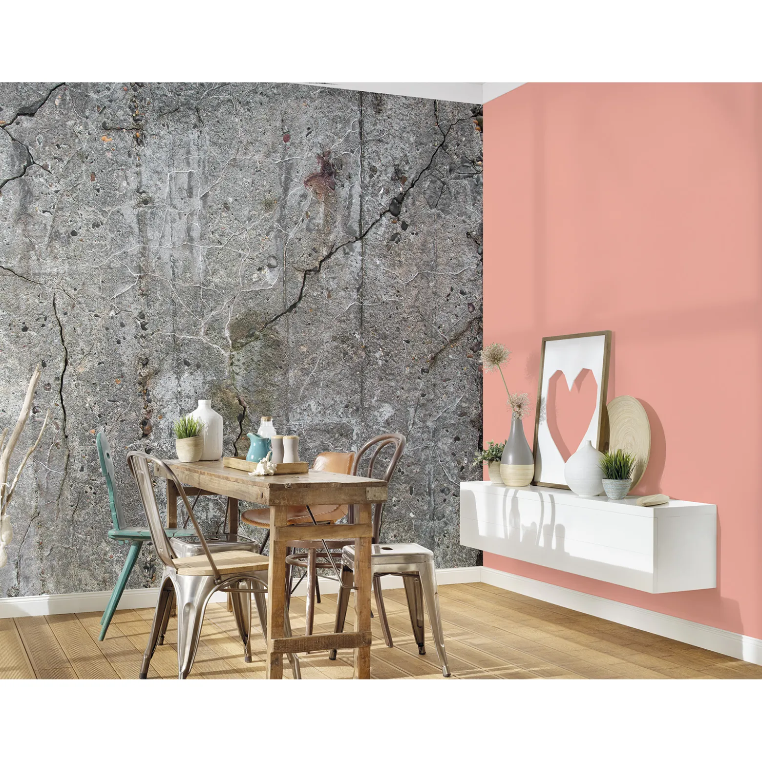 Fototapete Vlies Beton Mauer grau braun