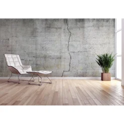 Fototapete Vlies Beton Riss Stein grau silber