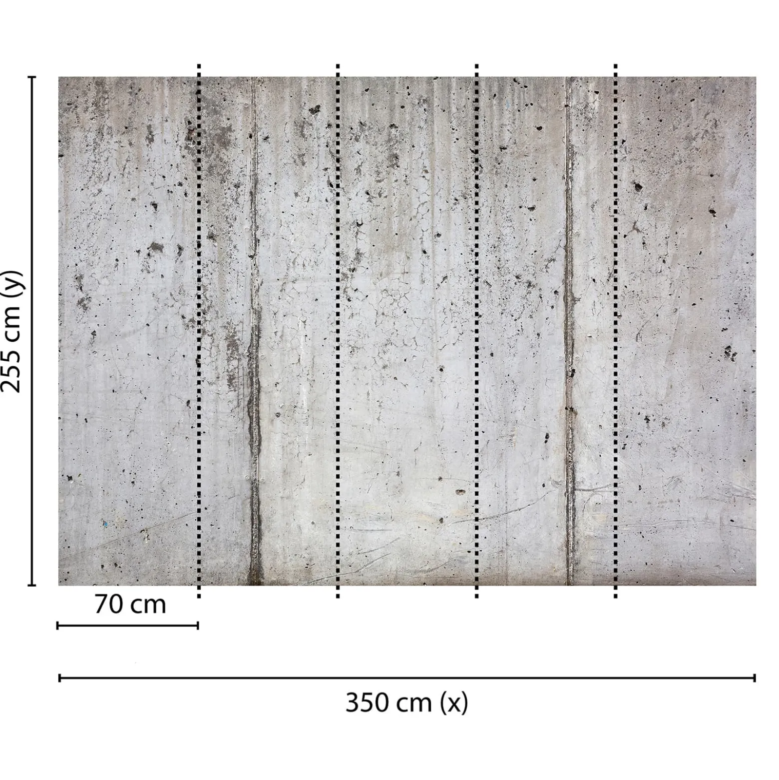 Fototapete Vlies Beton Wand Industrial grau Designwalls