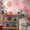 Fototapete Vlies Blattmuster Abstrakt Rosa Blau 79155-1