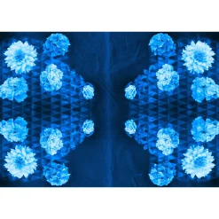 Fototapete Vlies Blüten Floral Dreiecke blau