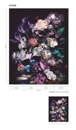 Fototapete Vlies Blüten Floral Blumen lila bunt 47225