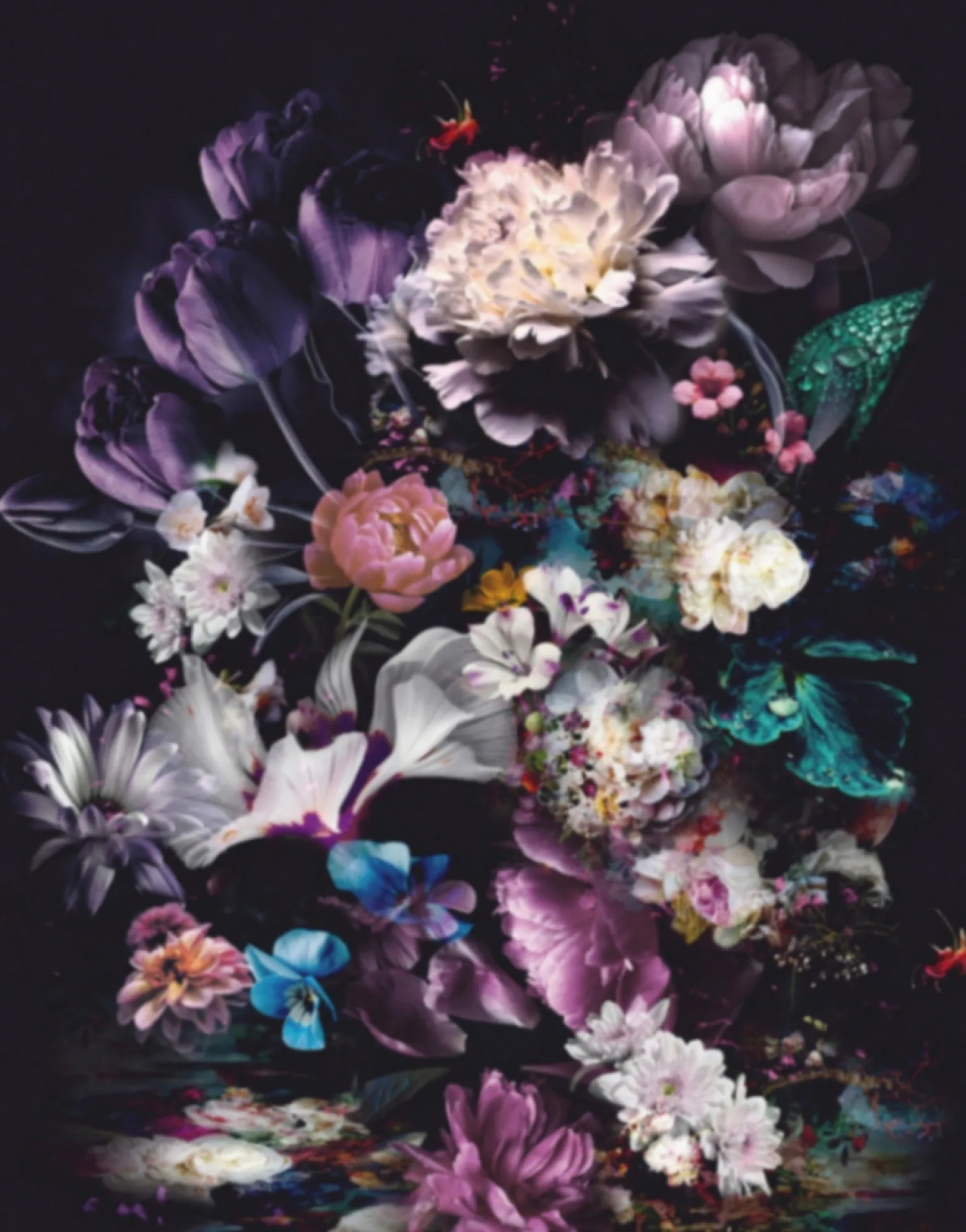 Fototapete Vlies Blüten Floral Blumen lila bunt 47225