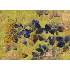 Fototapete Vlies Blätter Floral Ornamente gelb Premium