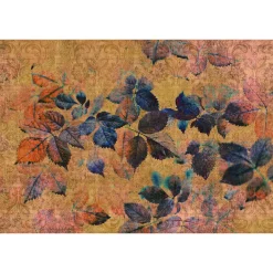 Fototapete Vlies Blätter Ornamente orange lila Premium