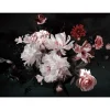 Fototapete Vlies Blumen Blüten Floral weiß rot schwarz