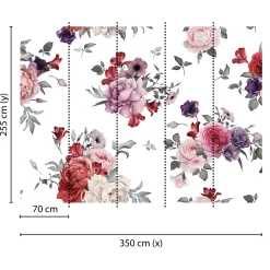 Fototapete Vlies Blumen Bouquet weiß rosa lila