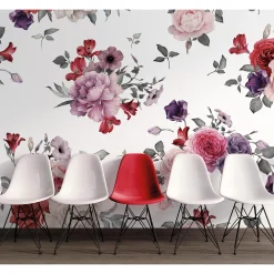 Fototapete Vlies Blumen Bouquet weiß rosa lila