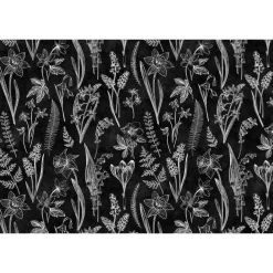 Fototapete Vlies Blumen Floral Tafel schwarz Premium